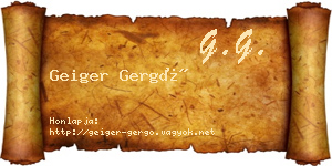 Geiger Gergő névjegykártya